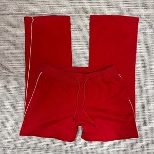 Y2K Red Mid Rise Flare Sweatpants Track Loungewear